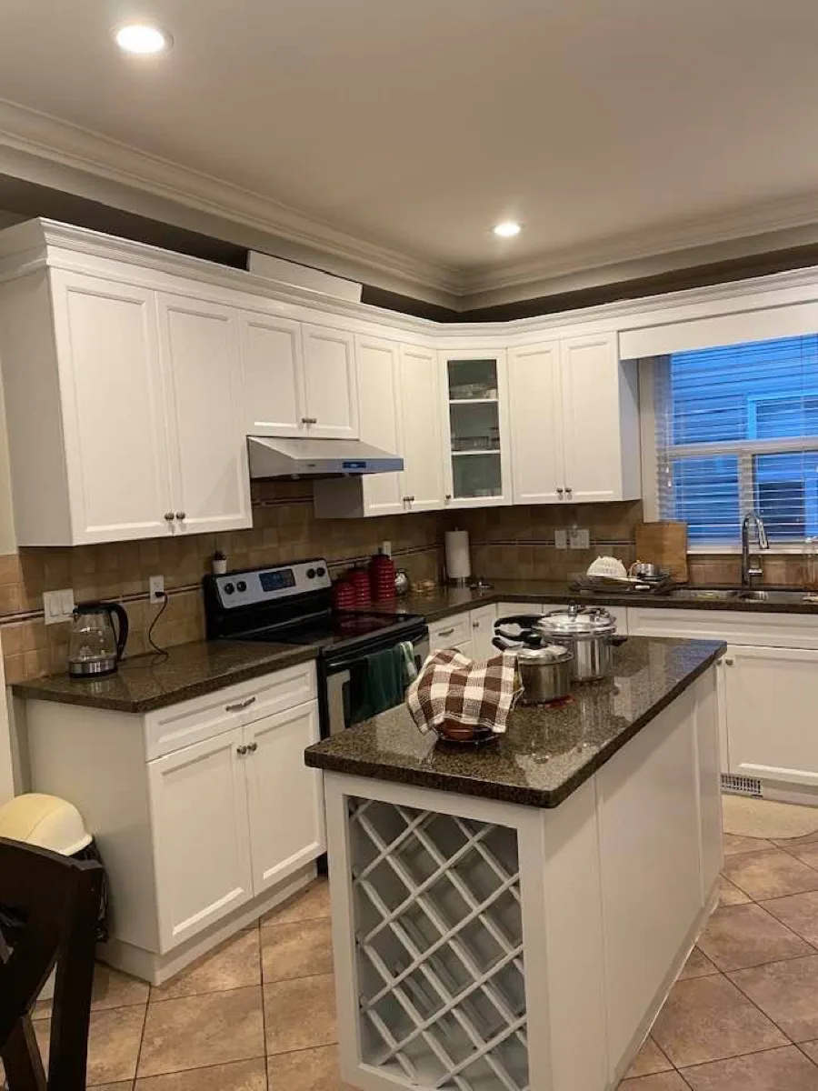 The same kitchen painted white